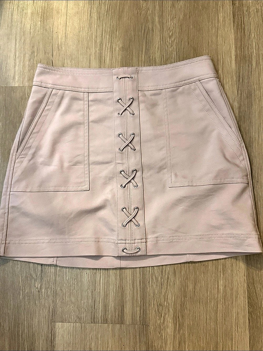 Express Lace-Up Front Mini Skirt Pink Size 4